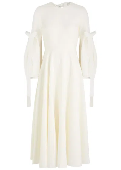 Roksanda Calmina Bow-embellished Midi Dress In Ivory
