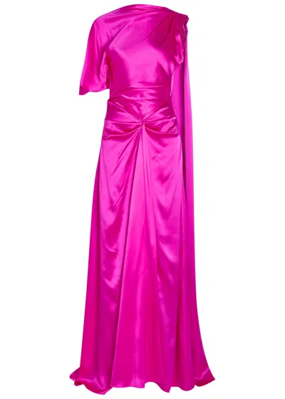 Roksanda Cascading Silk Gown In Pink