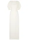 Roksanda Clementine Balloon-sleeve Crepe Maxi Dress In Ivory
