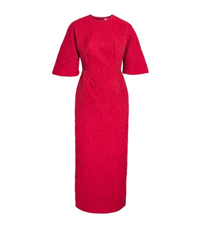 Roksanda Cloqué Farah Midi Dress In Red