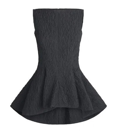 Roksanda Cloqué Peplum Axo Top In Black