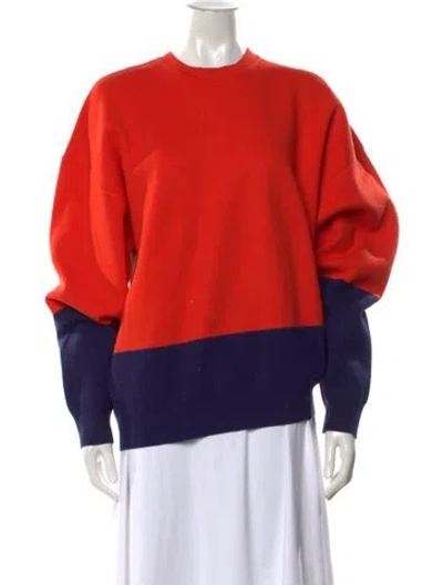 Pre-owned Roksanda Colorblock Pattern Crew Neck Sweater In Orange