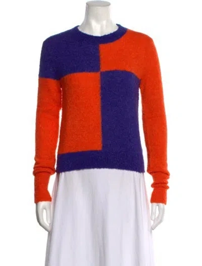 Pre-owned Roksanda Colorblock Pattern Crew Neck Sweater In Orange