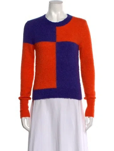 Pre-owned Roksanda Colorblock Pattern Crew Neck Sweater In Orange