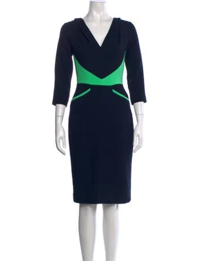 Pre-owned Roksanda Colorblock Pattern Knee-length Dress In Blue