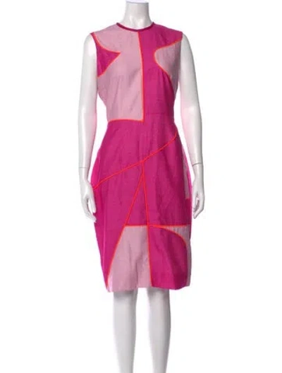 Pre-owned Roksanda Colorblock Pattern Knee-length Dress In Pink