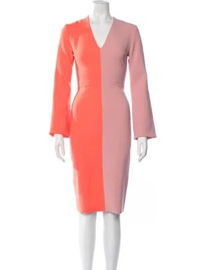 Pre-owned Roksanda Colorblock Pattern Knee-length Dress In Pink