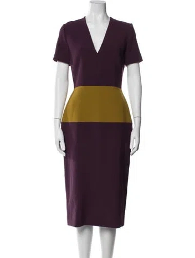 Pre-owned Roksanda Colorblock Pattern Knee-length Dress In Purple