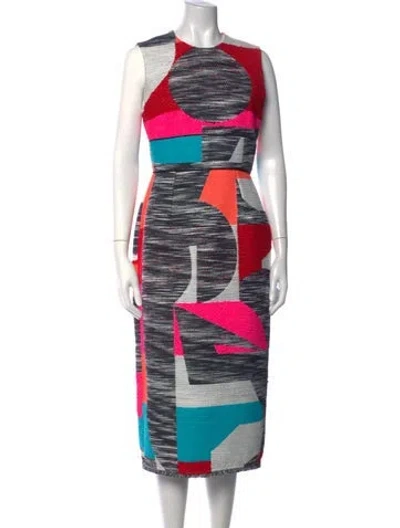 Pre-owned Roksanda Colorblock Pattern Knee-length Dress In White