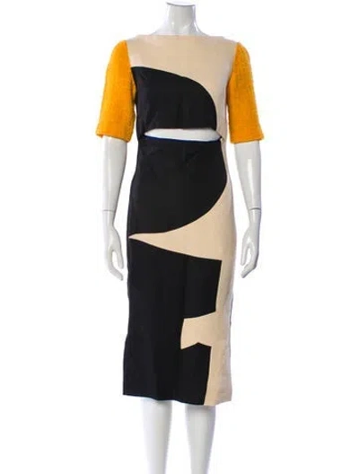Pre-owned Roksanda Colorblock Pattern Long Dress