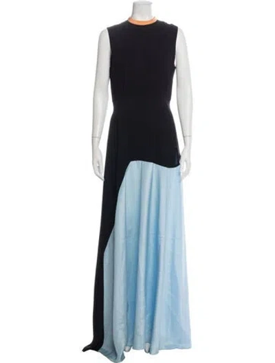 Pre-owned Roksanda Colorblock Pattern Long Dress In Blue
