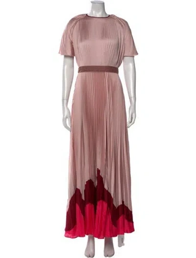 Pre-owned Roksanda Colorblock Pattern Long Dress In Pink