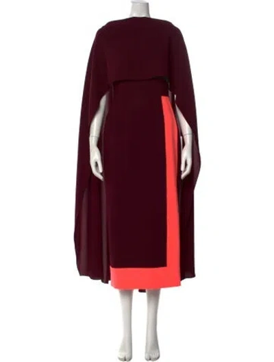 Pre-owned Roksanda Colorblock Pattern Long Dress W/ Tags In Burgundy