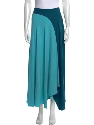Pre-owned Roksanda Colorblock Pattern Long Skirt In Blue
