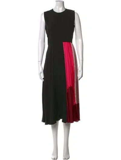 Pre-owned Roksanda Colorblock Pattern Midi Length Dress In Black