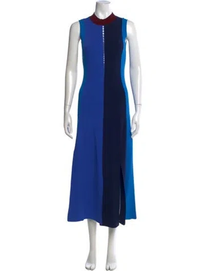 Pre-owned Roksanda Colorblock Pattern Midi Length Dress In Blue