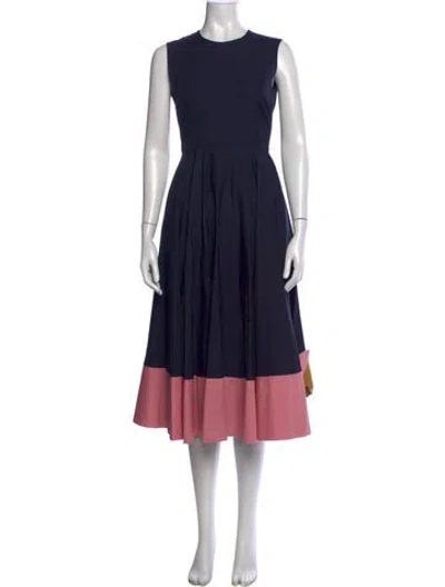 Pre-owned Roksanda Colorblock Pattern Midi Length Dress In Blue