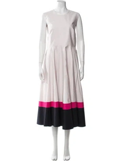 Pre-owned Roksanda Colorblock Pattern Midi Length Dress In Pink