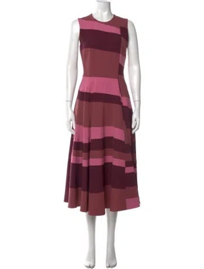 Pre-owned Roksanda Colorblock Pattern Midi Length Dress In Pink