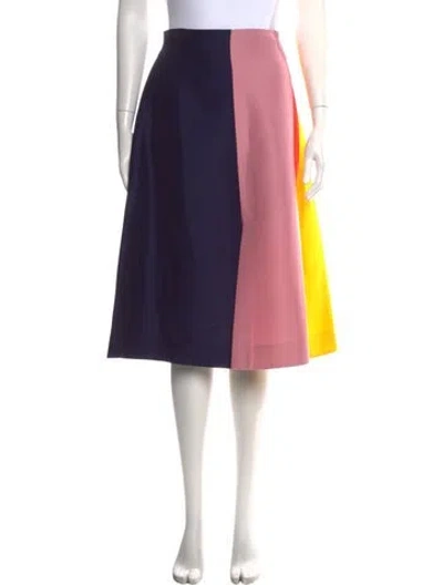 Pre-owned Roksanda Colorblock Pattern Midi Length Skirt In Brown