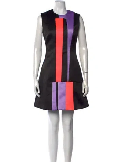 Pre-owned Roksanda Colorblock Pattern Mini Dress In Black