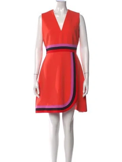 Pre-owned Roksanda Colorblock Pattern Mini Dress In Orange