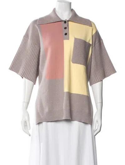 Pre-owned Roksanda Colorblock Pattern Sweater In Pink