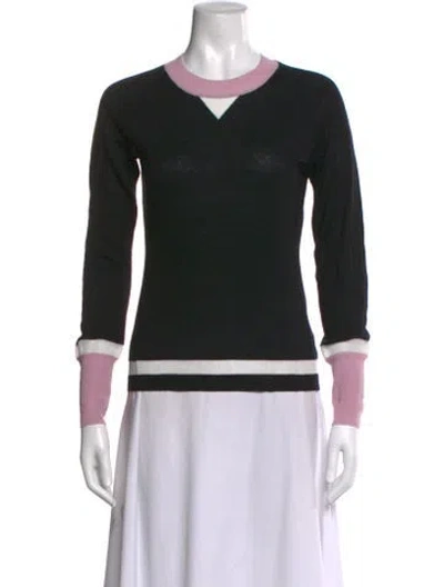 Pre-owned Roksanda Colorblock Pattern V-neck Top In Black