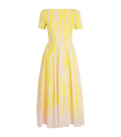 Roksanda Cotton Stripe Vaela Midi Dress In Yellow