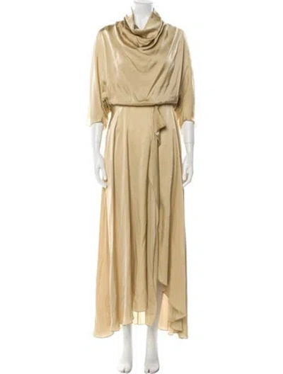 Pre-owned Roksanda Cowl Neck Long Dress In Neutrals