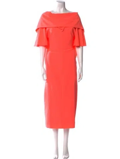Pre-owned Roksanda Cowl Neck Long Dress In Orange