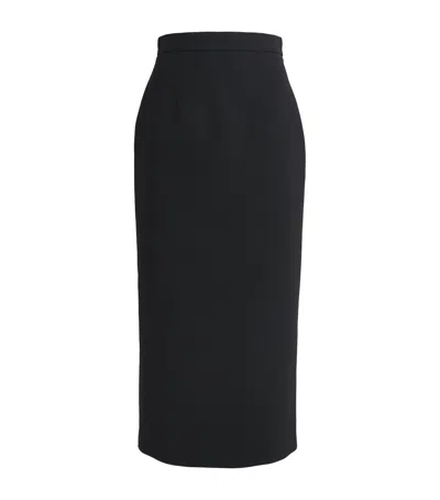Roksanda Crepe Amel Pencil Midi Skirt In Black