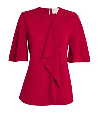Roksanda Crepe Asymmetric Naiara Blouse In Crimson