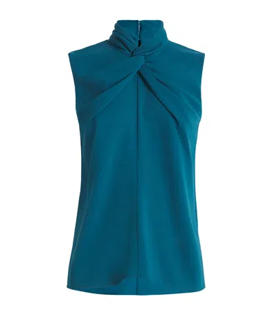 Roksanda Crepe Ava Top In Blue