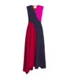 Roksanda Miral Asymmetric Color-block Crepe De Chine Midi Dress