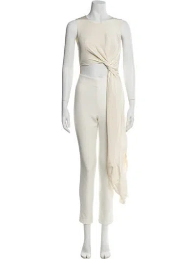 Pre-owned Roksanda Crew Neck Jumpsuit In Neutral