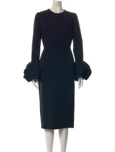 Pre-owned Roksanda Crew Neck Knee-length Dress In Black