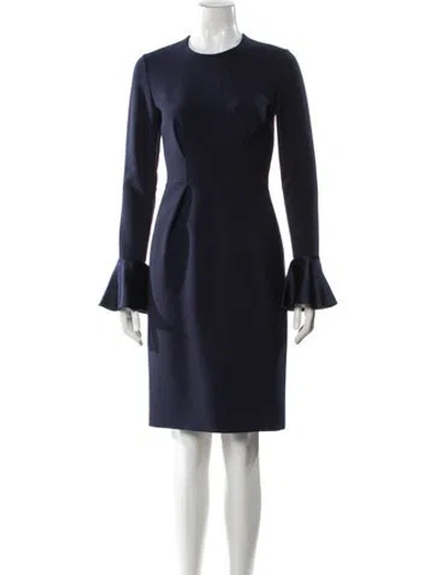Pre-owned Roksanda Crew Neck Knee-length Dress In Blue