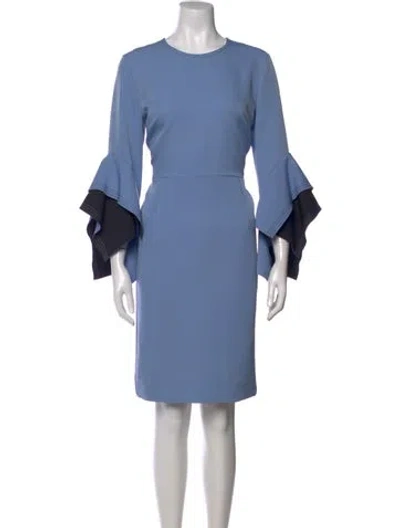 Pre-owned Roksanda Crew Neck Knee-length Dress In Blue