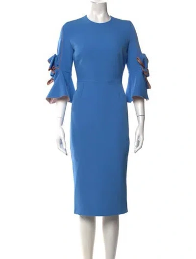 Pre-owned Roksanda Crew Neck Knee-length Dress In Blue