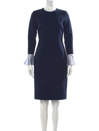 Pre-owned Roksanda Crew Neck Knee-length Dress In Blue