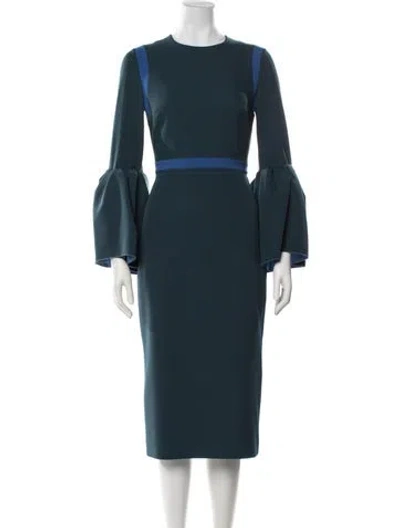 Pre-owned Roksanda Crew Neck Knee-length Dress In Blue