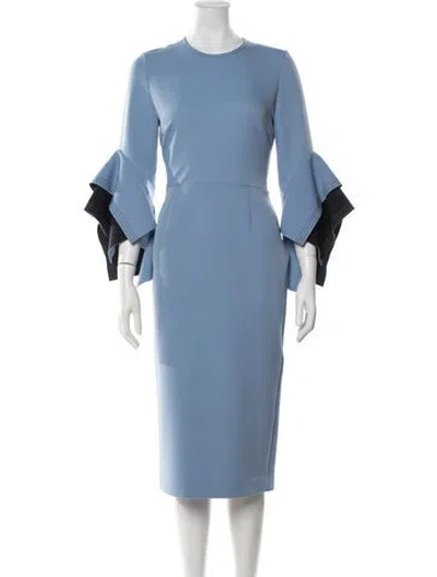 Pre-owned Roksanda Crew Neck Knee-length Dress In Blue
