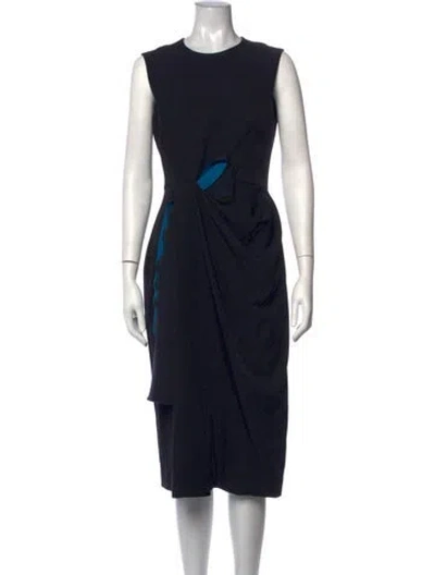 Pre-owned Roksanda Crew Neck Knee-length Dress In Blue