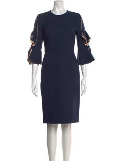 Pre-owned Roksanda Crew Neck Knee-length Dress In Blue