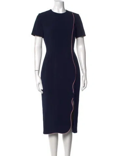 Pre-owned Roksanda Crew Neck Knee-length Dress In Blue/pink