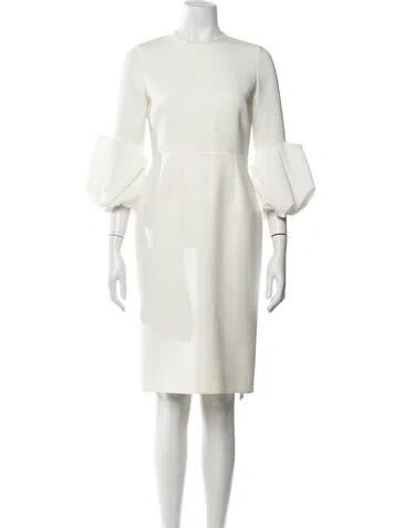 Pre-owned Roksanda Crew Neck Knee-length Dress In Neutrals