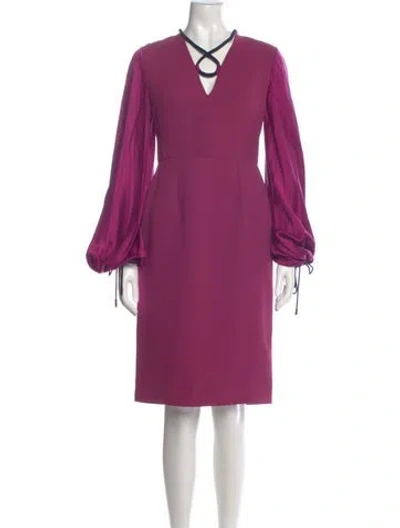 Pre-owned Roksanda Crew Neck Knee-length Dress In Purple