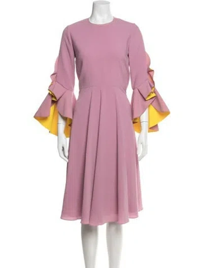 Pre-owned Roksanda Crew Neck Knee-length Dress In Purple