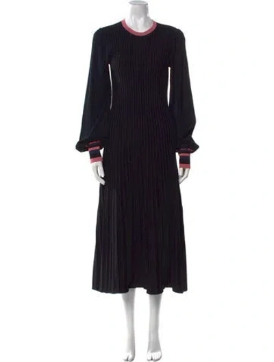 Pre-owned Roksanda Crew Neck Long Dress In Black